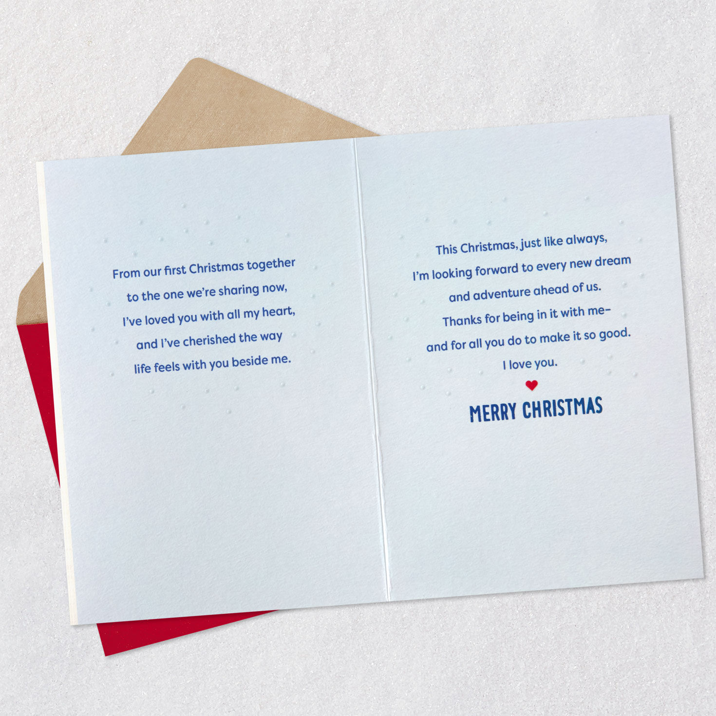 Polar Bears in Santa Hats Husband Christmas Card Open card with envelope image number 4