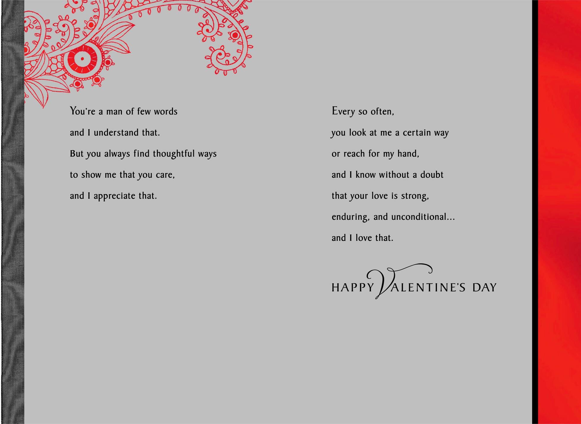 Ornamental Foliage Valentine's Day Card for Husband