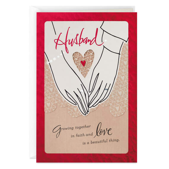 Faith and Love Religious Valentine's Day Card for Husband, , large image number 1