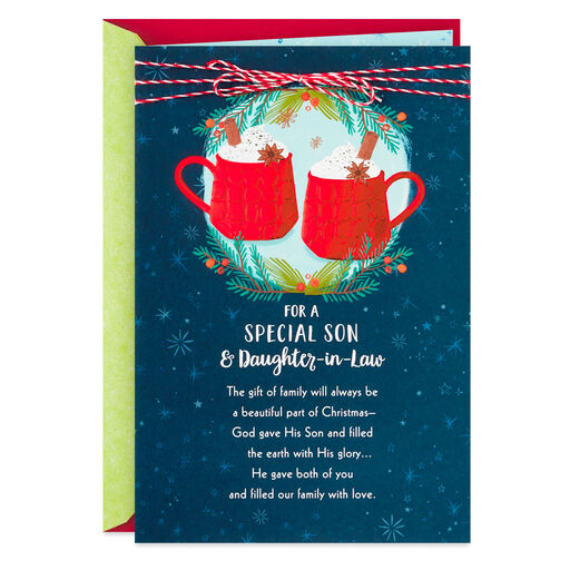Valued and Loved Religious Christmas Card for Son and Daughter-in-Law, 
