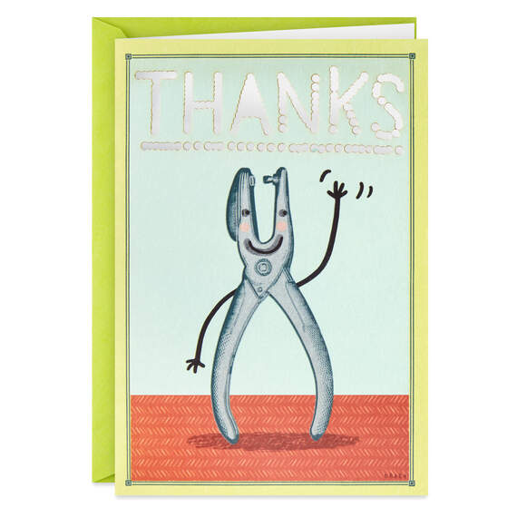Thanks a Hole Punch Funny Thank-You Card