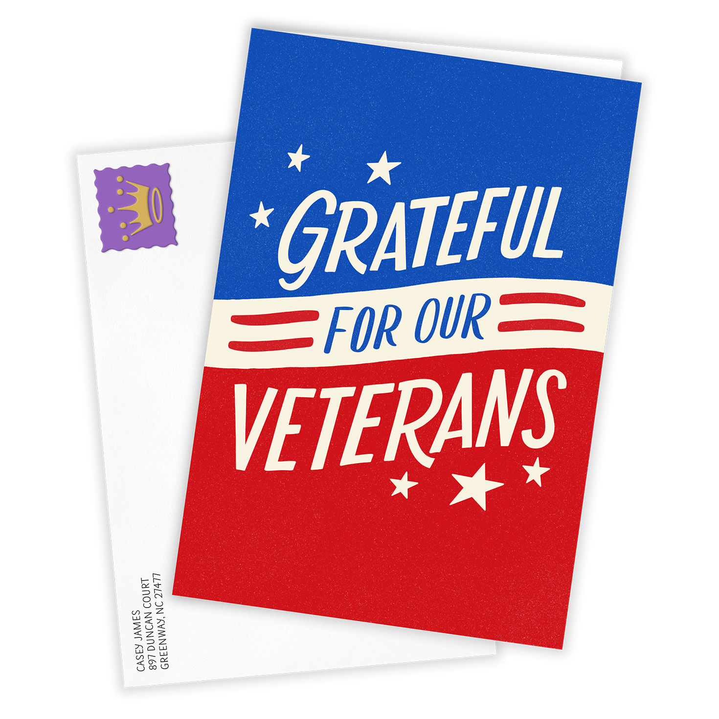 Grateful for Your Service Custom Veterans Day Card - Greeting Cards ...