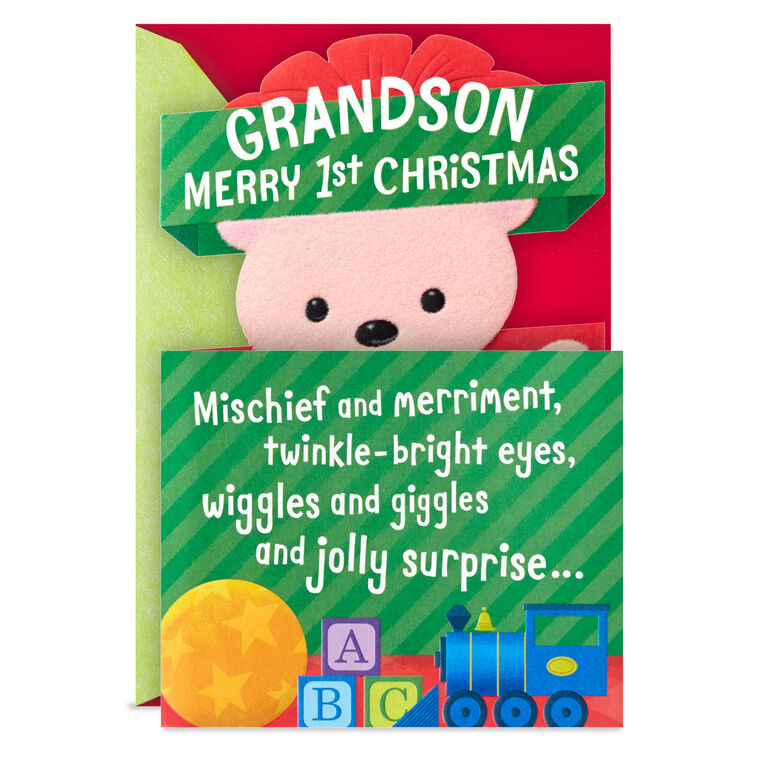 Wiggles and Giggles Baby's First Christmas Card for Grandson With Sticker - Greeting Cards | Hallmark wiggles-and-giggles-baby-s-first-christmas-card-for-grandson-with-sticker-greeting-cards-hallmark