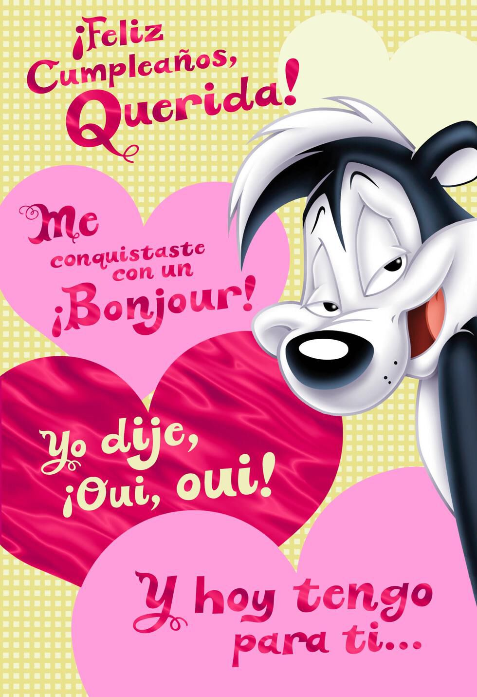 Pepé Le Pew Spanish-Language Wife Birthday Card
