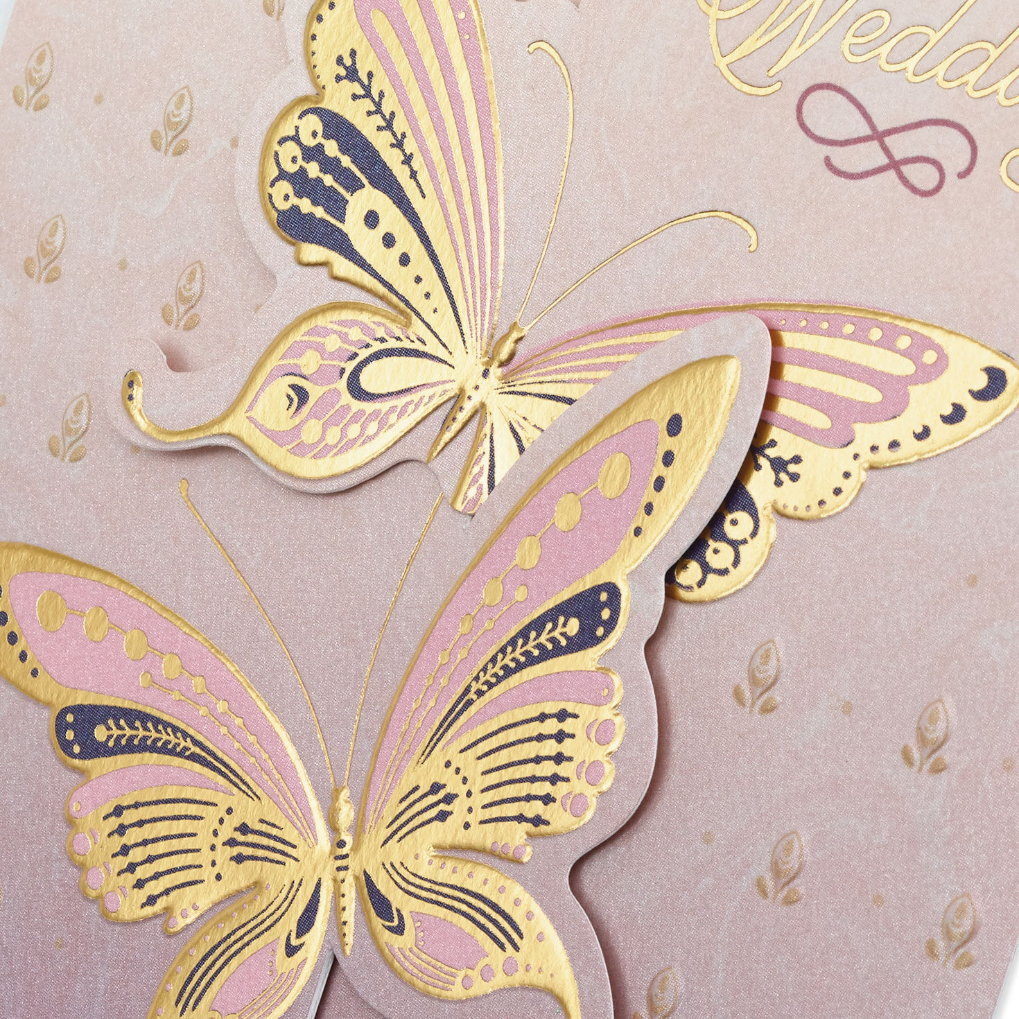 Purple and Gold Butterflies Wedding Card Card Front Detail image number 4