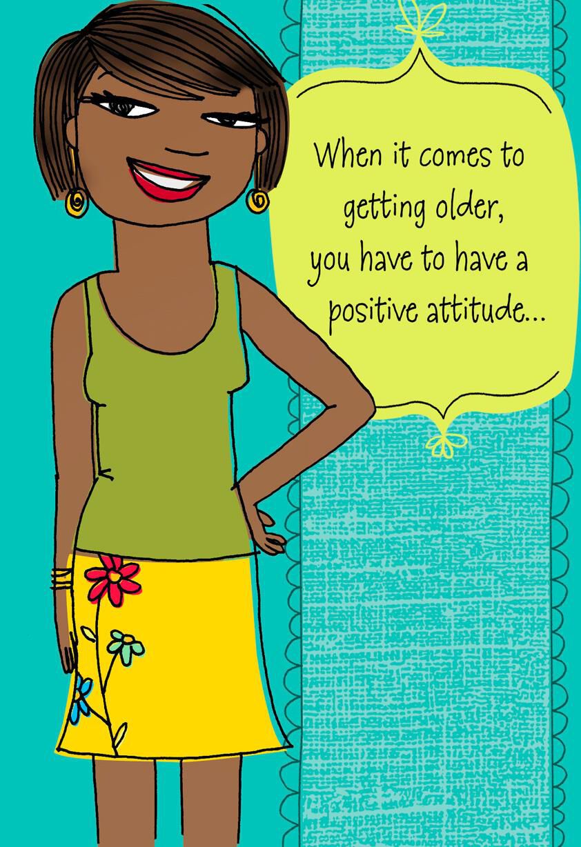 Positive Attitude and Wine Funny Birthday Card