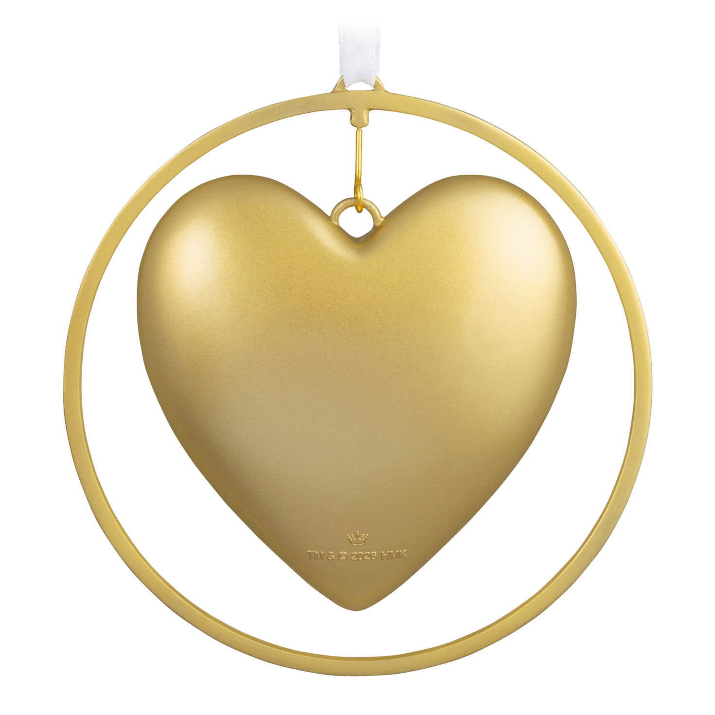 Gold Heart Personalized Photo & Text Ornament Back image number 6