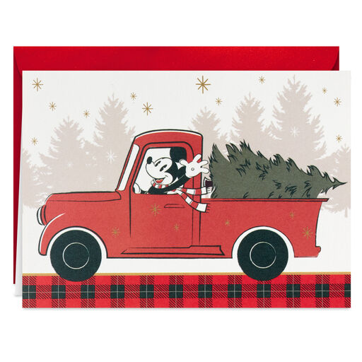 Disney Mickey Mouse in Old Red Truck Blank Christmas Note Cards, Pack of 10, 