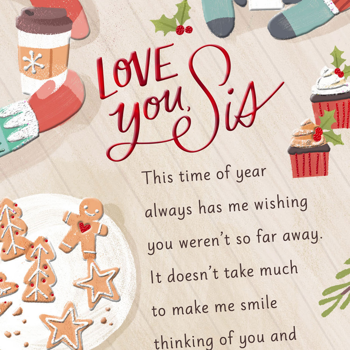 Cozy Holiday Religious Christmas Card for Sister Card Front Detail image number 5