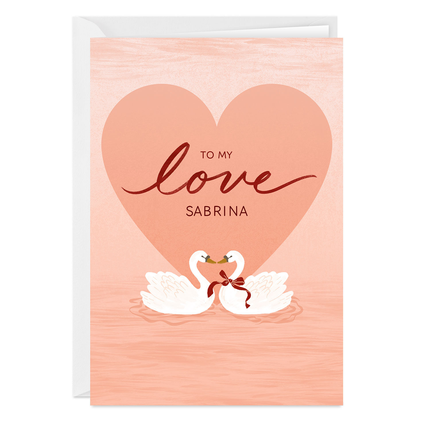 Love Our Love Swans Custom Valentine's Day Card