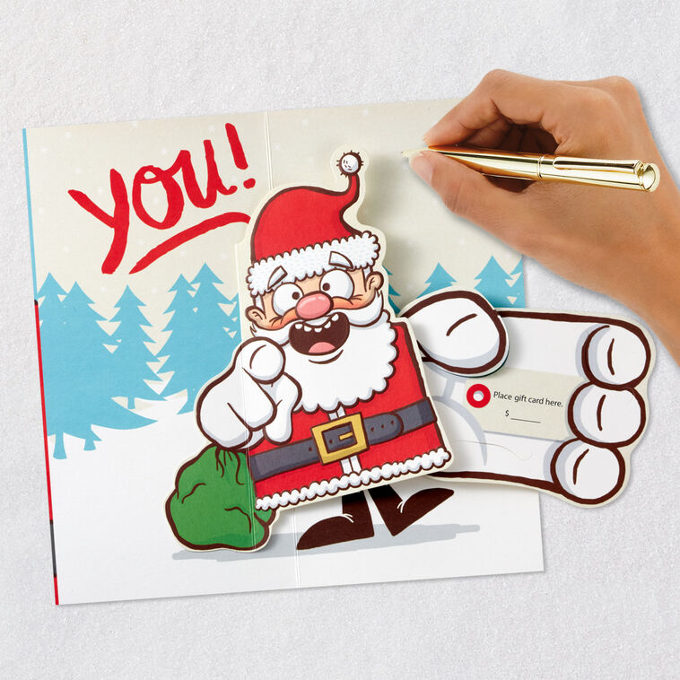 Santa Funny Pop-Up Money Holder Christmas Card Signing card image number 8