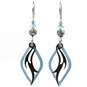 Black and Blue Diamond Layered Metal Drop Earrings, , large image number 1