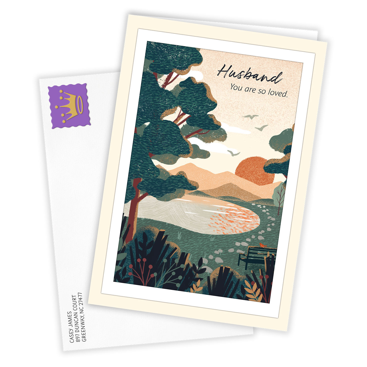 Husband You Are Loved Personalized Father's Day Card Card Front with Envelope image number 2