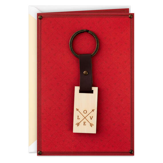 My Love Goes With You Valentine's Day Card With Key Chain