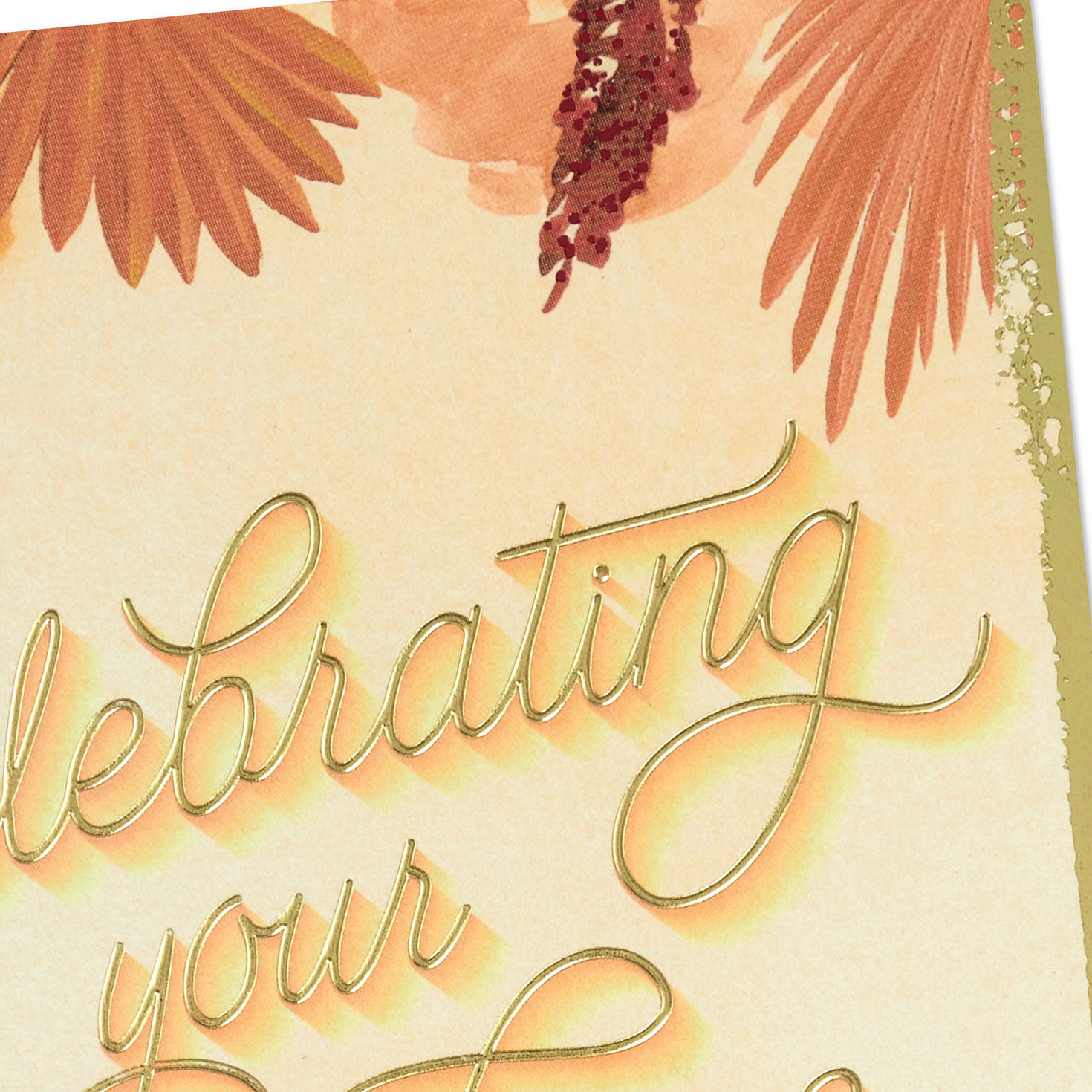 Flowers and Tropical Leaves Wedding Card Card Front Detail image number 4