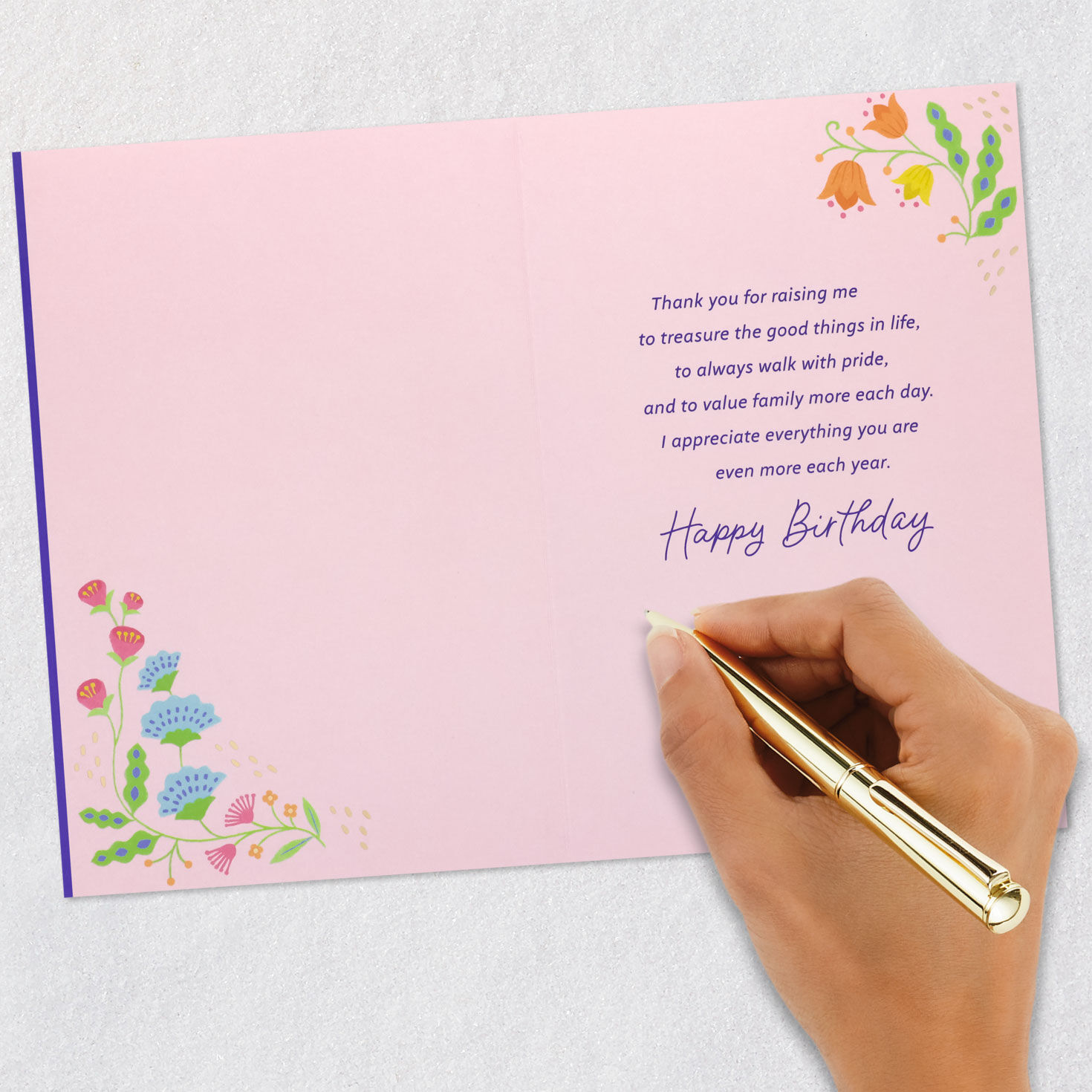 Colorful Floral Birthday Card for Mom Signing card image number 6