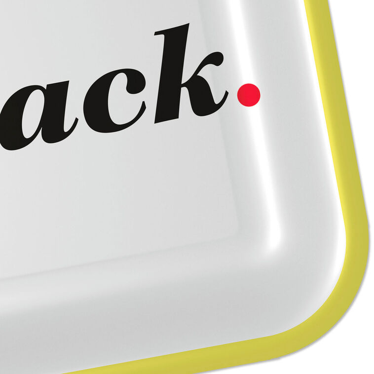 "Snack" Black and White Square Dessert Plates, Set of 8, , large image number 4