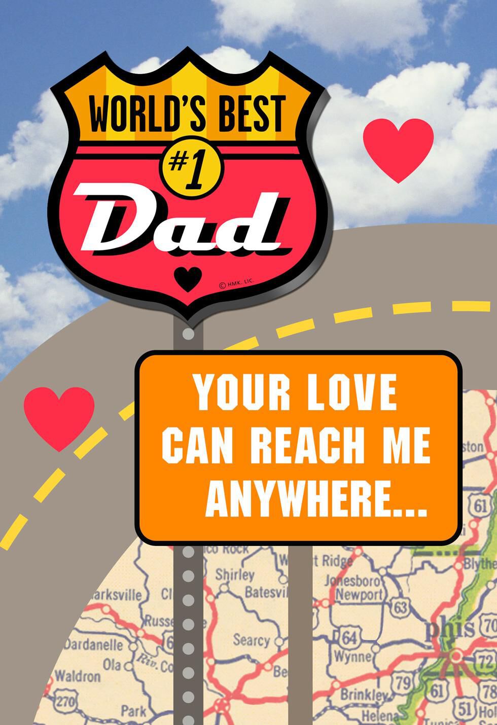 #1 Dad Valentine's Day Card With Car Magnet