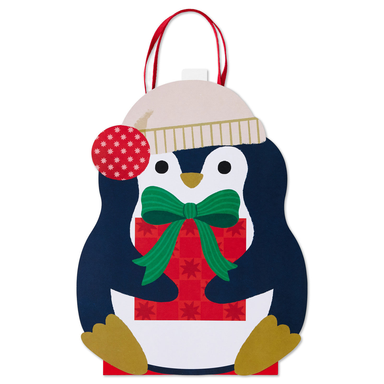 Penguin with Present Medium Holiday Gift Bag package image number 7