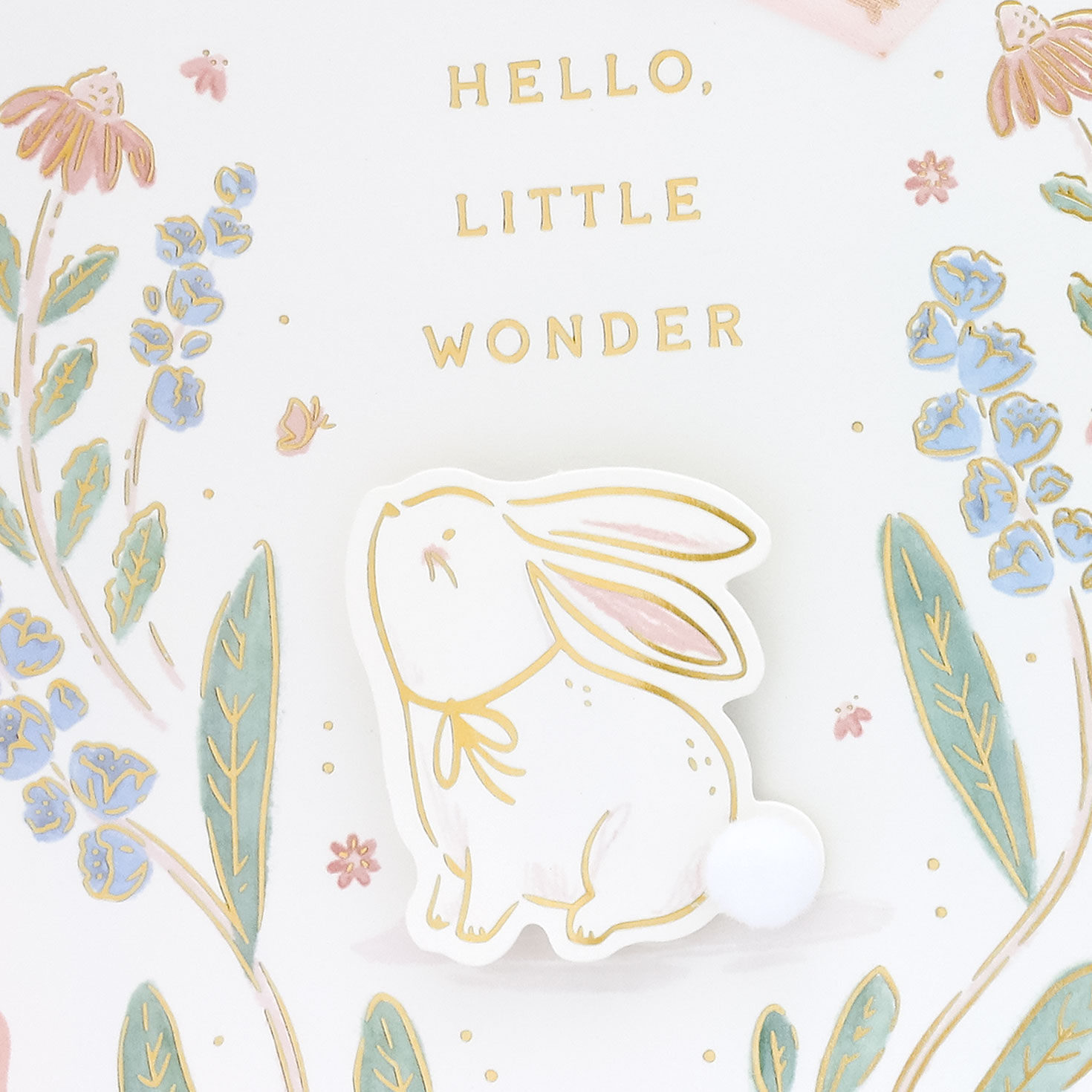 Bunny Floral New Baby Girl Card Card Front Detail image number 4