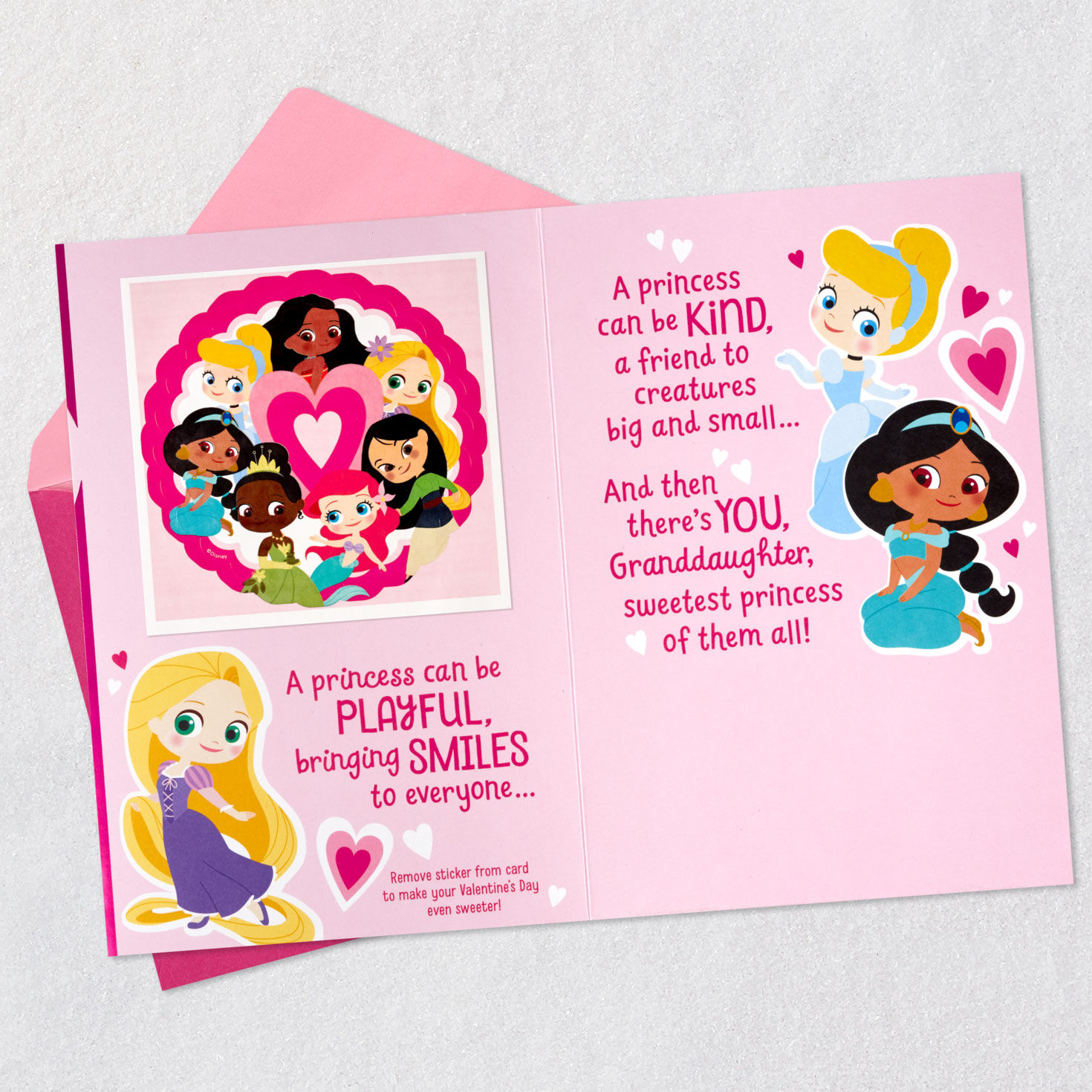 Disney Princess Valentine's Day Card for Granddaughter With Sticker for only USD 4.59 | Hallmark