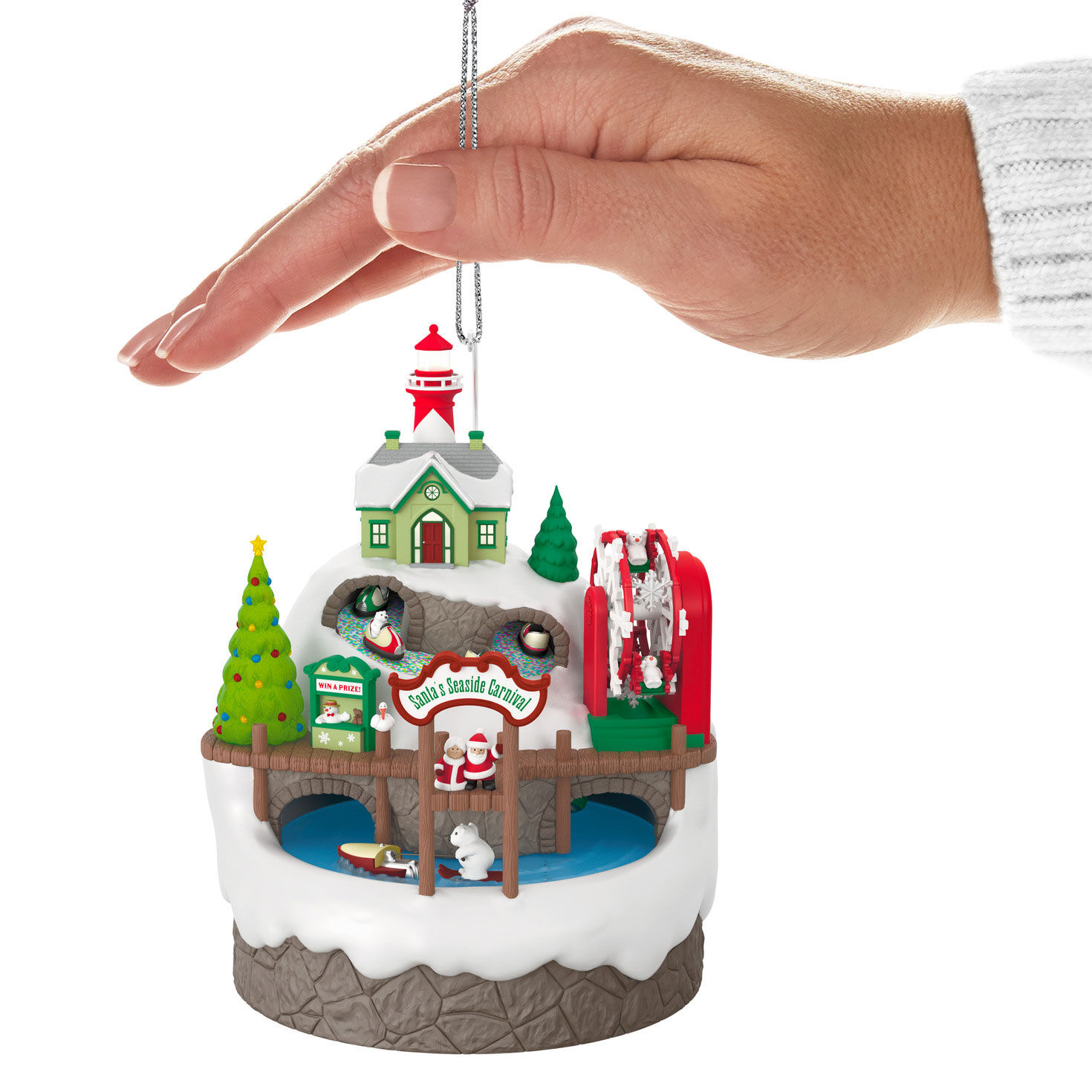 Santa's Seaside Carnival Musical Ornament With Light and Motion