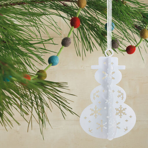 White Die-Cut Snowman Metal Hallmark Ornament, 