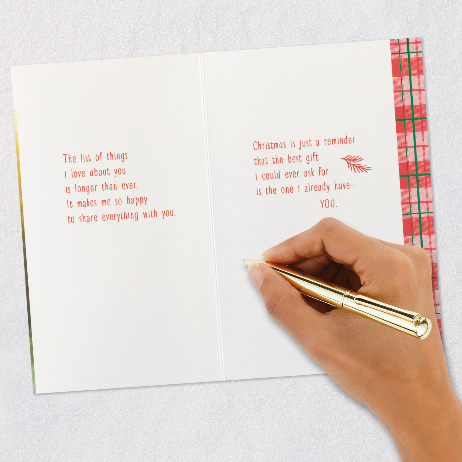 Christmas Tree Plaid Christmas Card for Husband Signing card image number 7