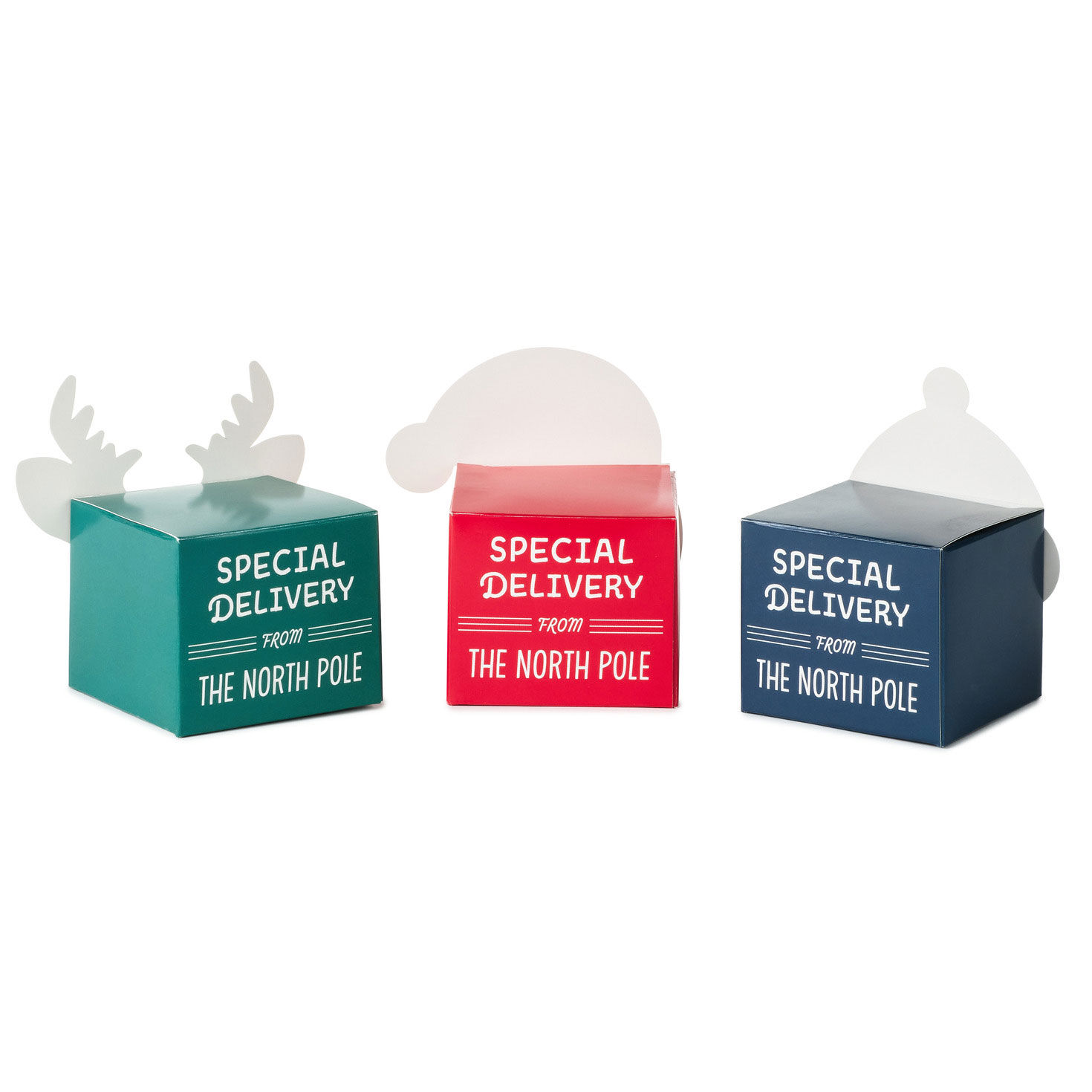 Santa, Penguin and Deer Holiday Mini Gift Boxes back image number 6