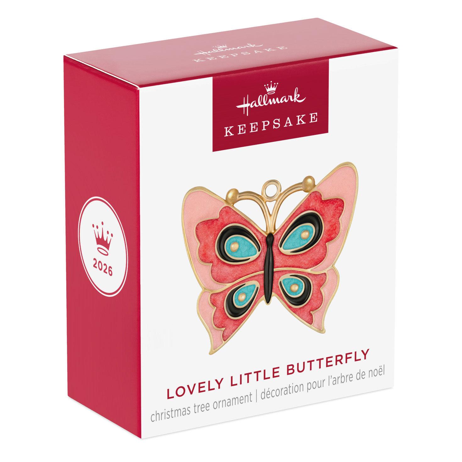 Pink and Blue Butterfly Keepsake Ornament package front image number 7