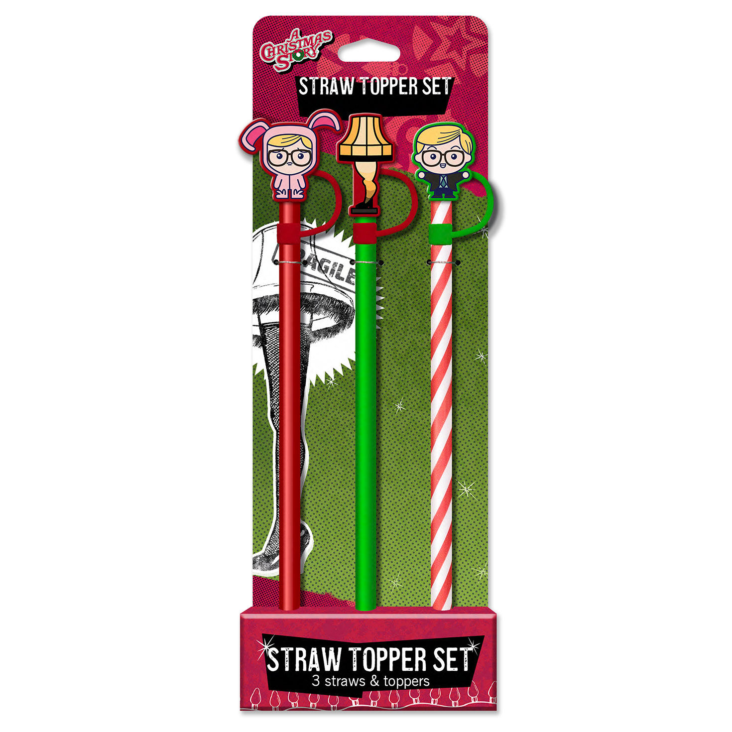 Spoontiques A Christmas Story Straw Toppers, Set of 3
