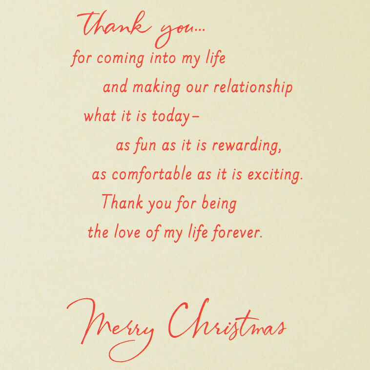 Gold Poinsettia Romantic Christmas Card for Her Sentiment image number 3