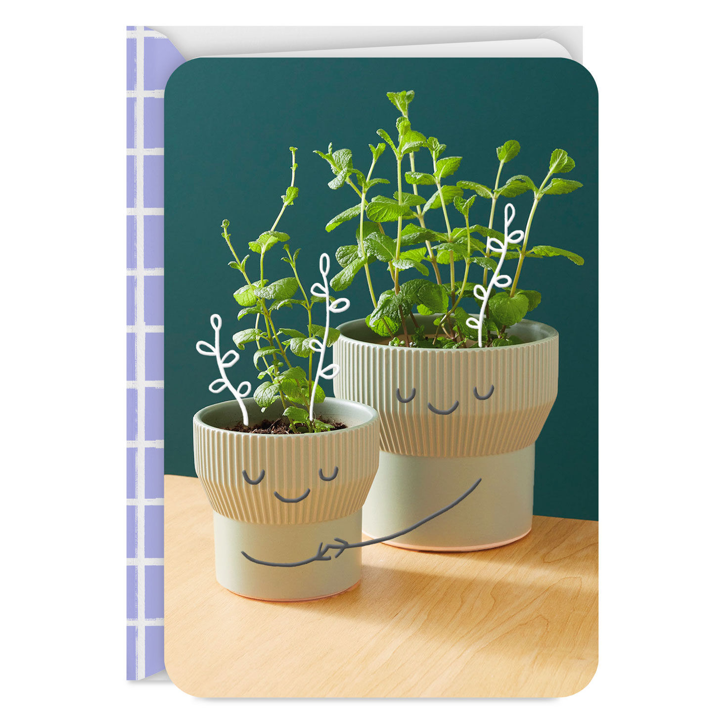 Plant Characters Holding Hands Card for Kids Card Front image number 1