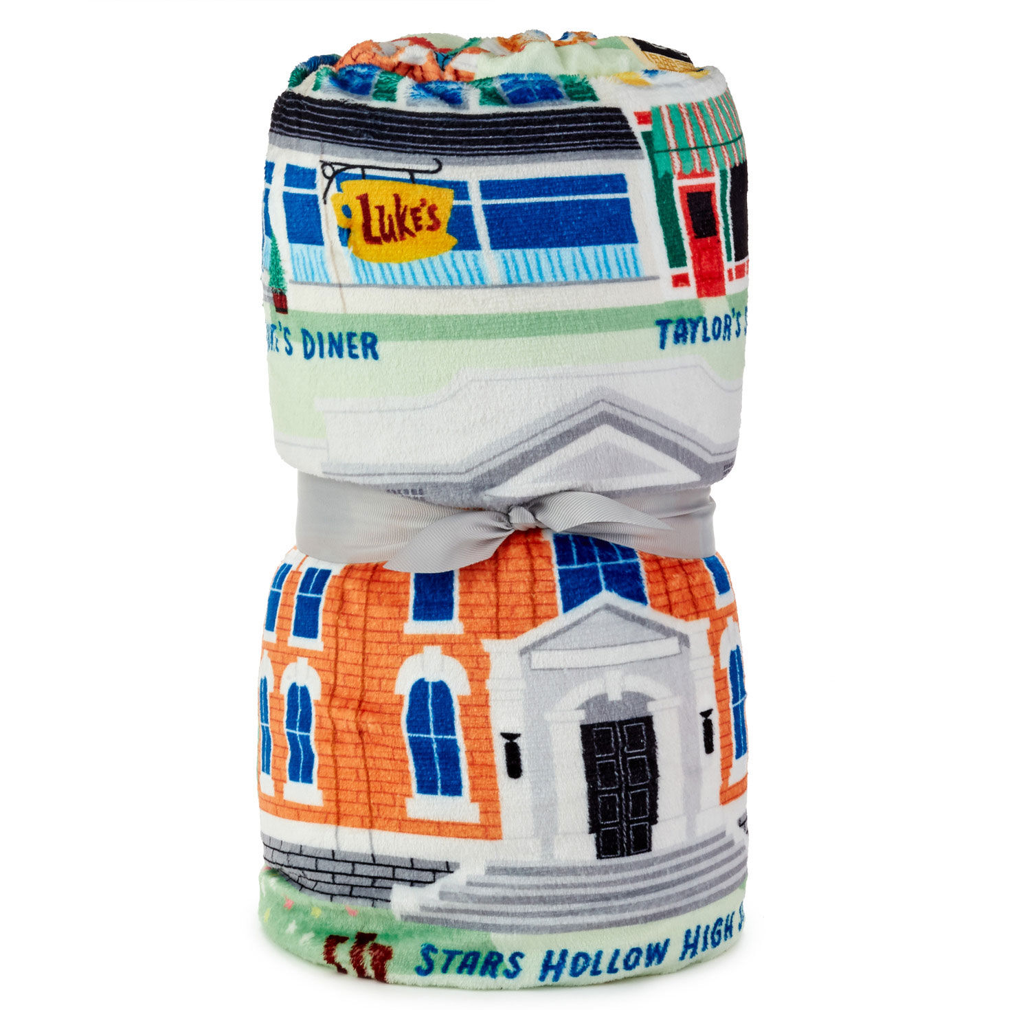 Gilmore Girls Stars Hollow Map Fleece Throw Blanket rolled image number 4