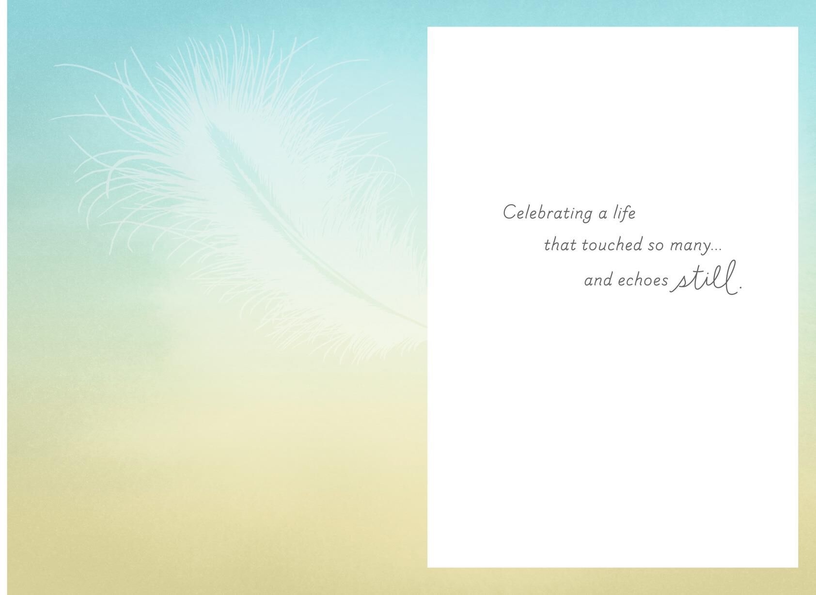 Marjolein Bastin Sunlit Feathers Sympathy Card