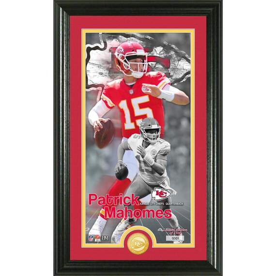 Patrick Mahomes II Photo and Bronze Coin Supreme Framed Wall Art, 12x20, , large image number 1