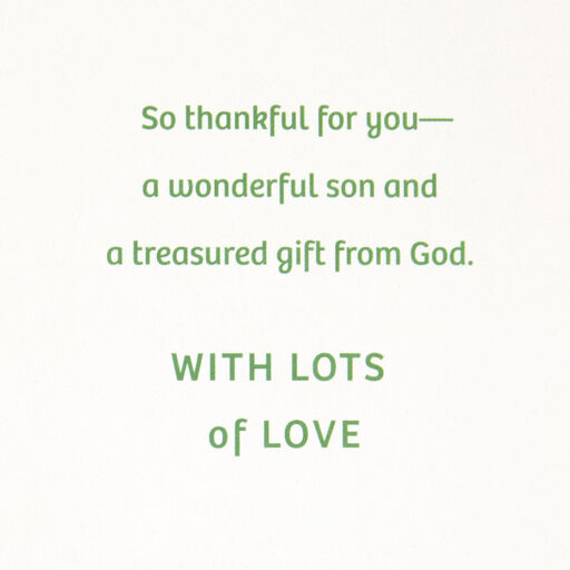 Green Hills Religious Confirmation Card for Son, 