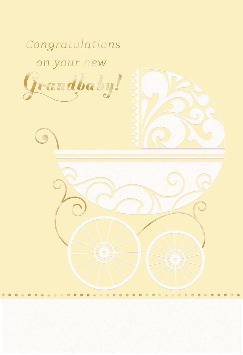 Baby Carriage New Baby Card for Grandparents