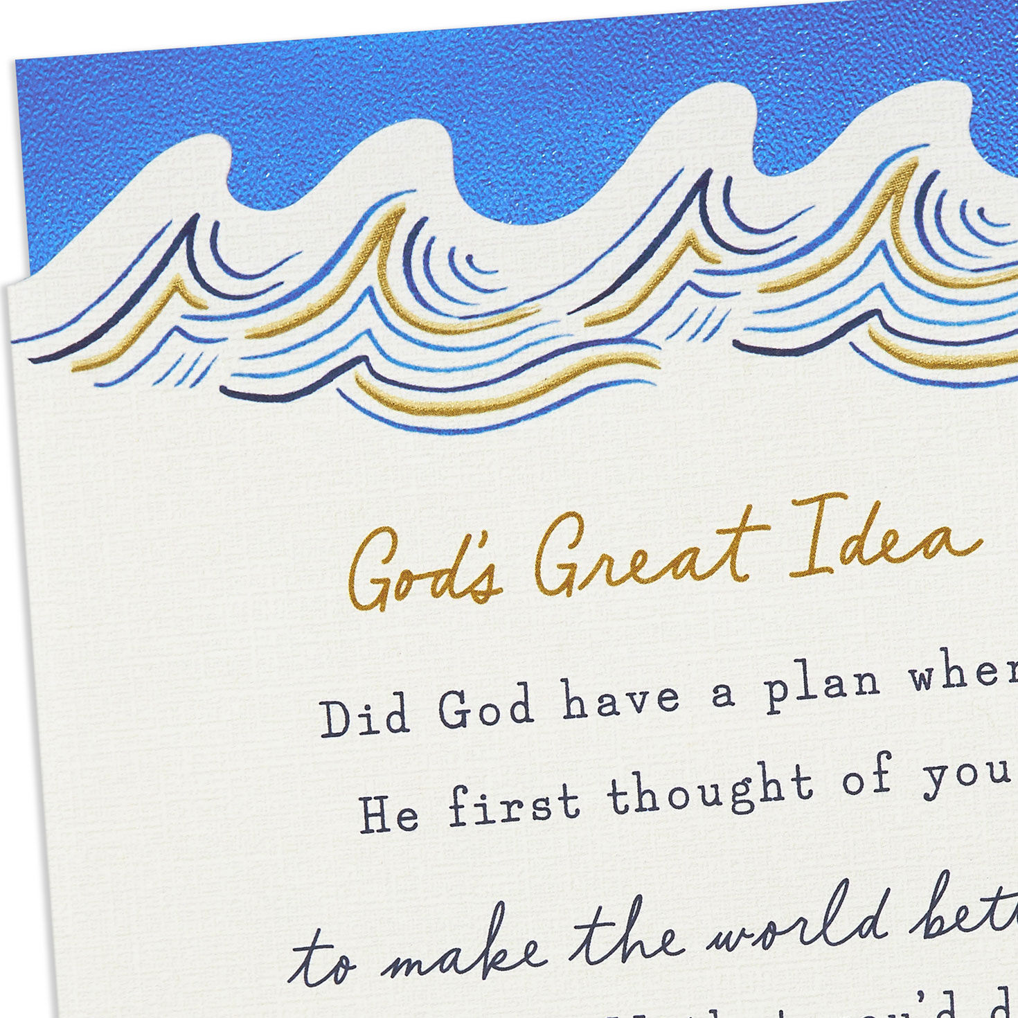 Blue Waves on White Christian Birthday Card Card Front Detail image number 5
