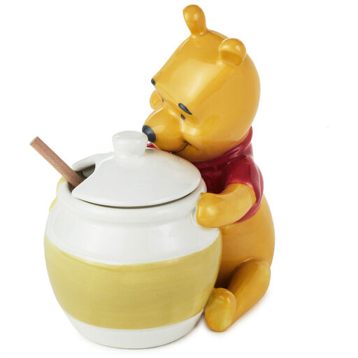 Disney Winnie the Pooh Ceramic Honey Pot With Serving Wand, Set of 2, 