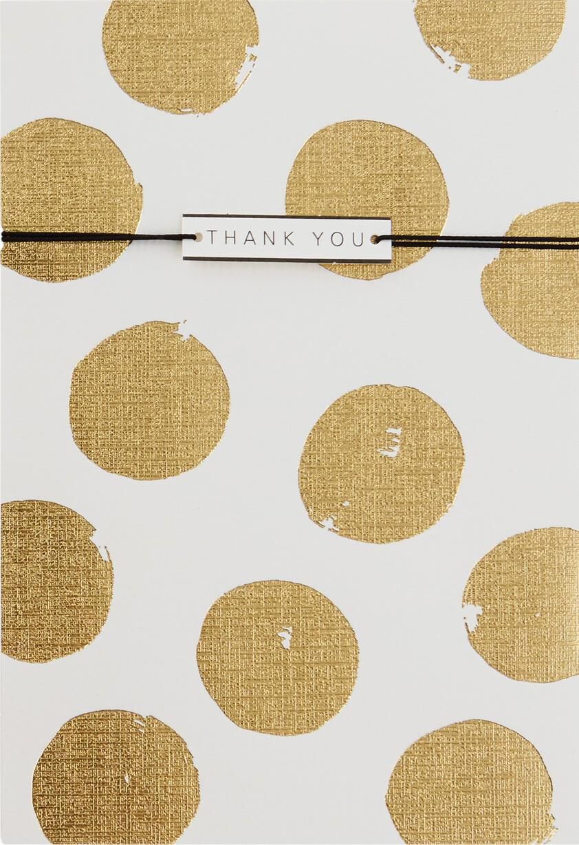 Gold Polka Dots Thank You Card
