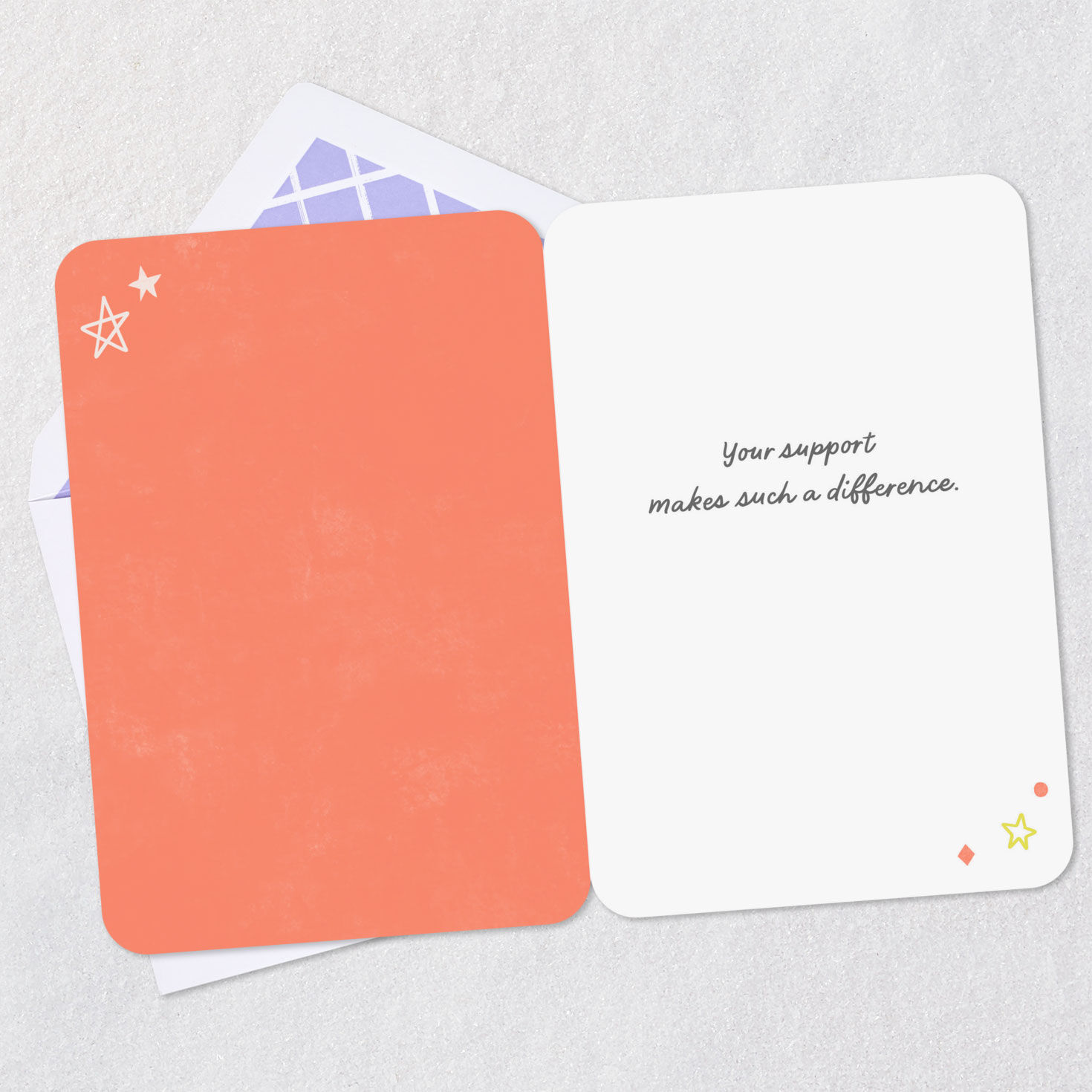Coral Confetti Thank You Card for Teacher or Para Open card with envelope image number 3