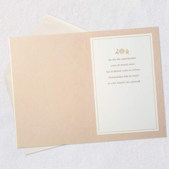 Floral Mr. and Mrs. Spanish-Language Wedding Card for Couple, , large image number 3