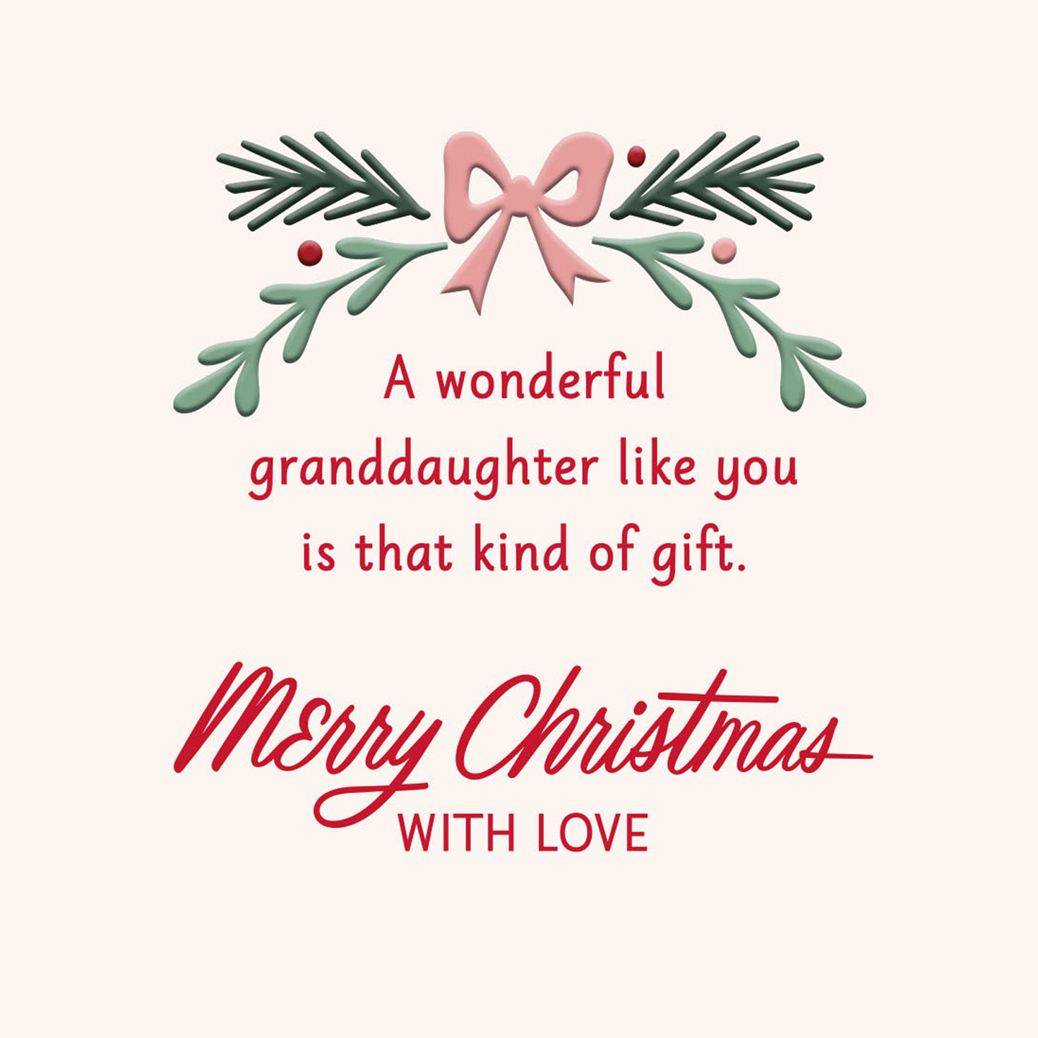 Poinsettia Granddaughter Religious Christmas Card Sentiment image number 2