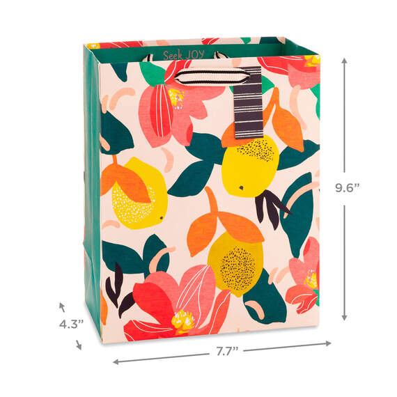 9.6" Tropical Fruit and Flowers Medium Gift Bag, , large image number 3