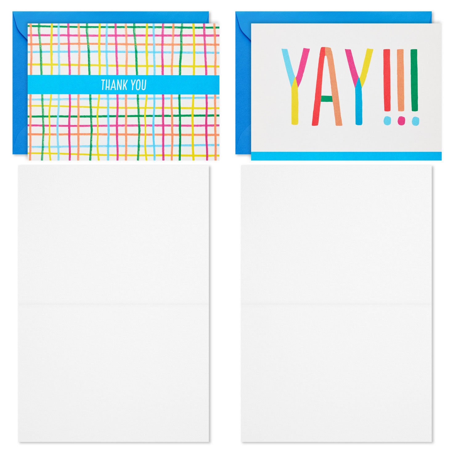 Blue and Pink Boxed Blank Note Cards Assortment Card Fronts with Envelope and inside image number 3