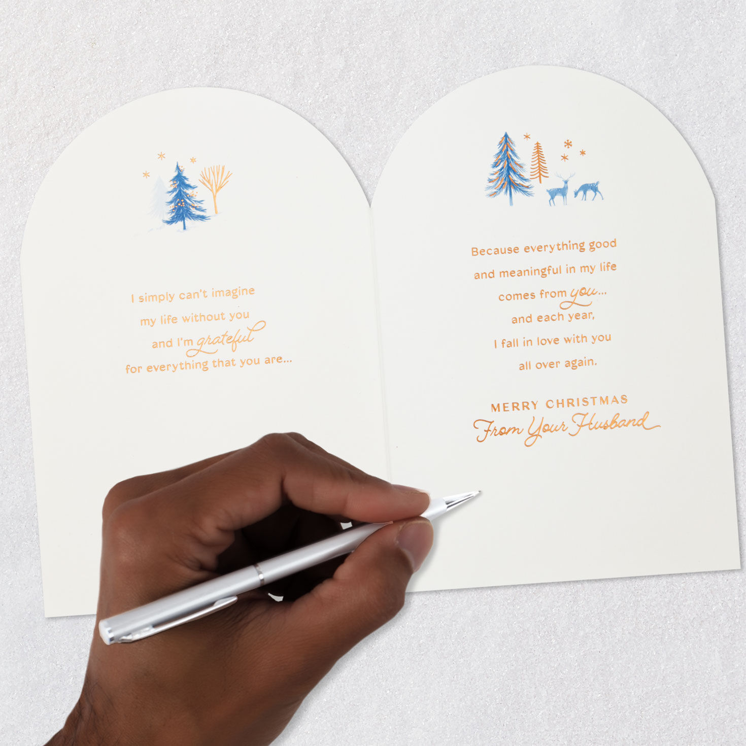 Winter Cottage Christmas Card for Wife signing card image number 7