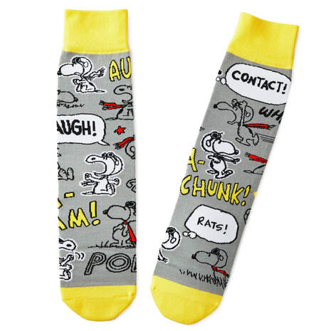 Peanuts® Flying Ace Snoopy Crew Socks, , large