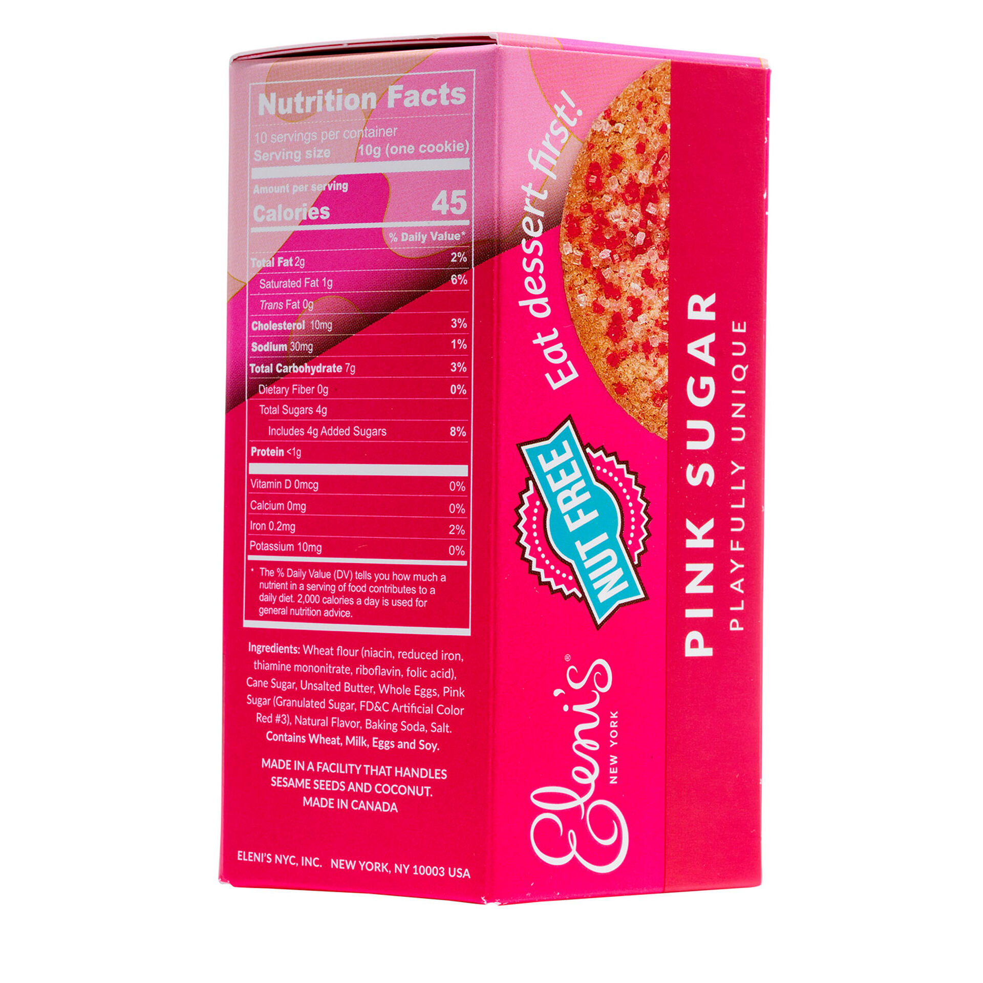 Eleni's New York Pink Sugar Cookies, Box of 10 Candy & Chocolate