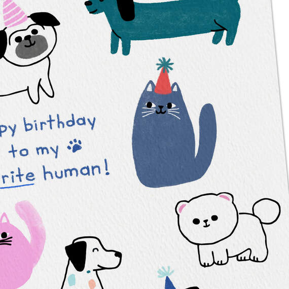 You're My Favorite Human Blank Birthday Card, , large image number 3